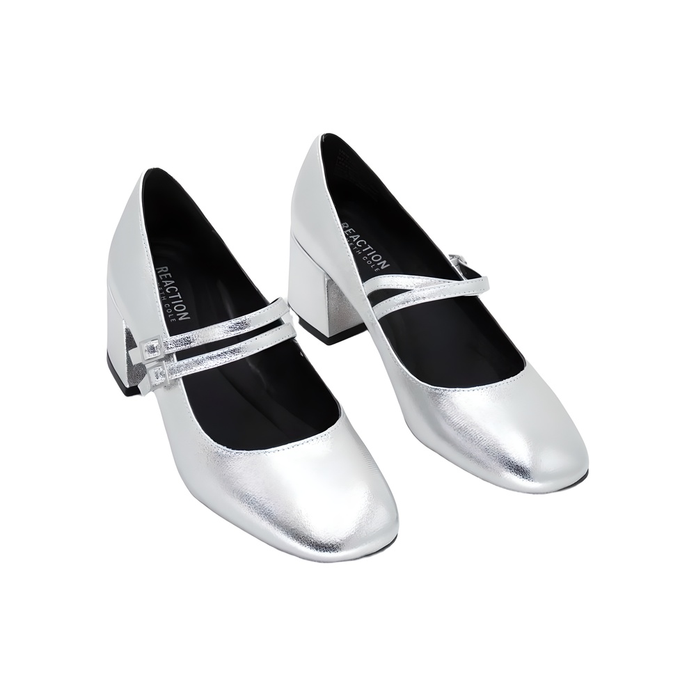 Kenneth Cole Reaction Womens Leeann Mary Jane Pumps Silver Size 7M